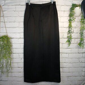 PATRA VINTAGE PENCIL LONG SKIRT IN BLACK SATIN, LINED,0 NWT, SIZE 12